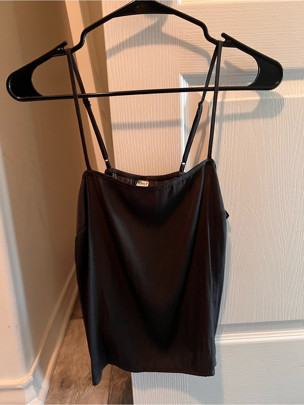 Only Black Satin Cami with Adjustable Straps